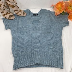 Dusty blue short sleeve sweater Linea Maglia